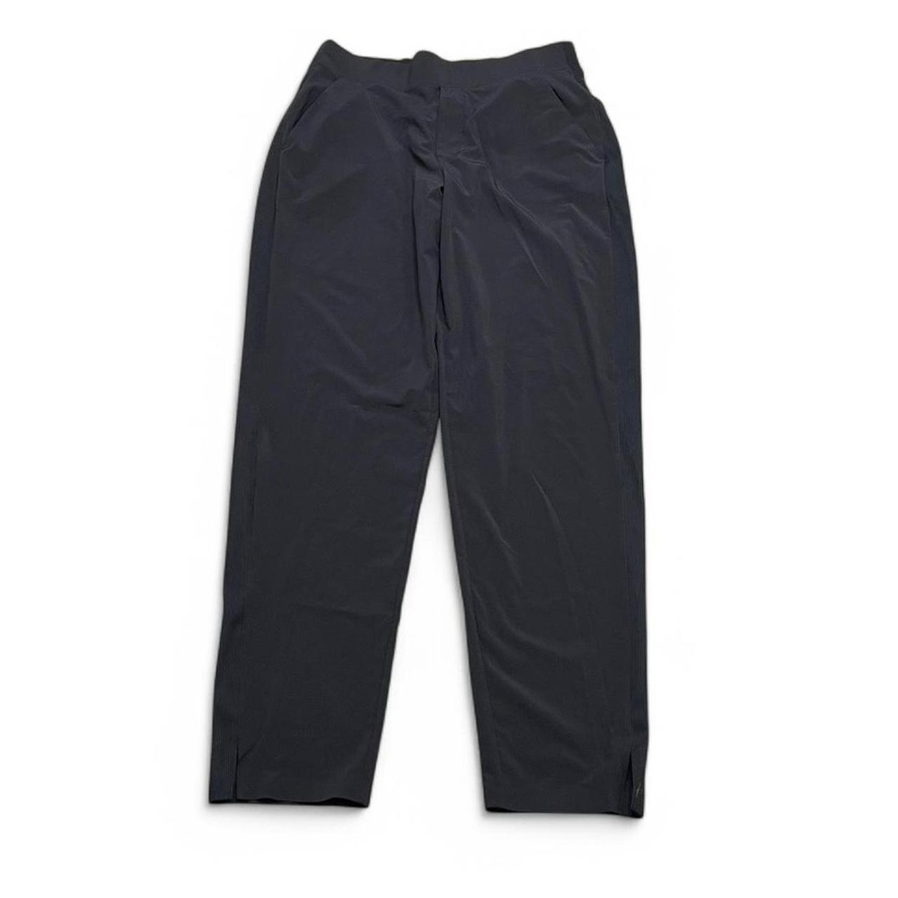 Athleta Brooklyn Ankle Pant Womens 8T‎ Black Tapered Ribbed Side Travel 198671